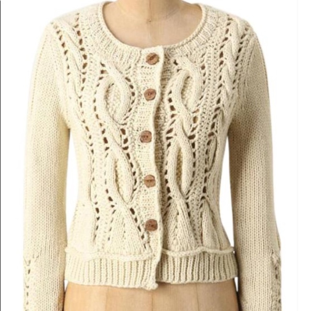 Anthropologie Beige Rosie Neira Sweater Cardigan